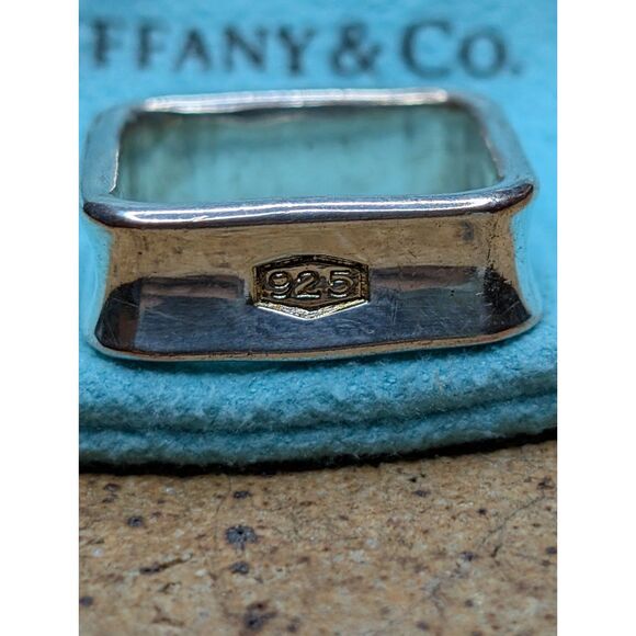 Tiffany & Co. 1837 Square Ring – Sterling 925, Size 7.5 w/ Pouch - Picture 4 of 7